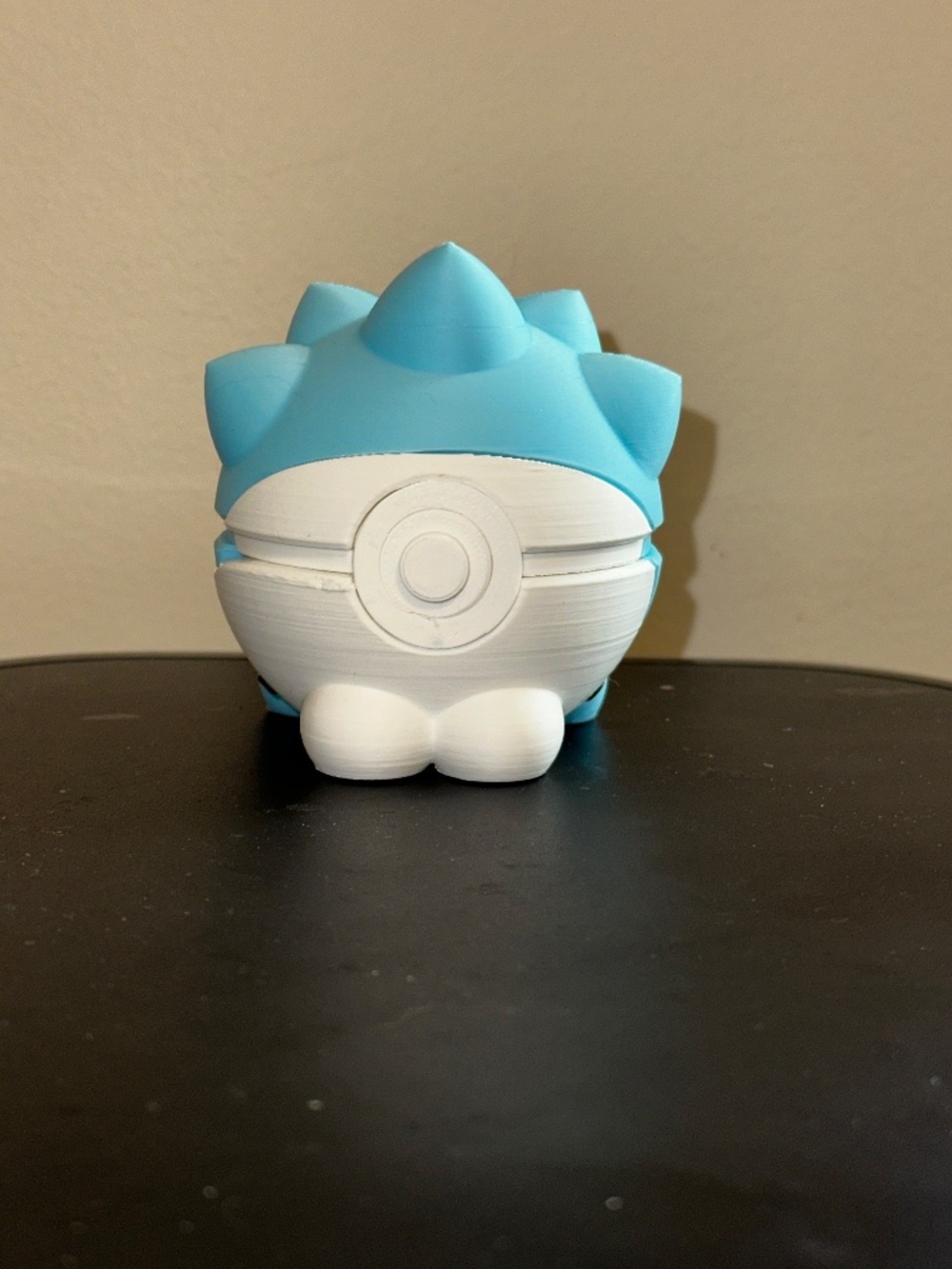 Light Blue Spiky Ice Sphere Display – 3D Printed Frost Bug Orb